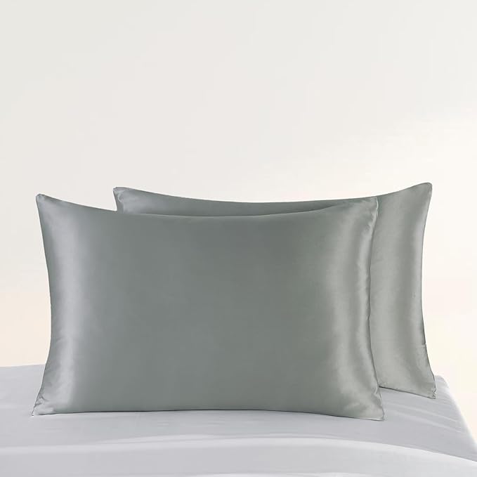 ZIMASILK Upgraded 100% 6A Grade Pure Mulberry Silk Pillowcase for Hair and Skin Silk Pillow Cases with Reinforced Hidden Zipper, More Soft & Durable, Gift Box (Standard 20"x26" Grey)