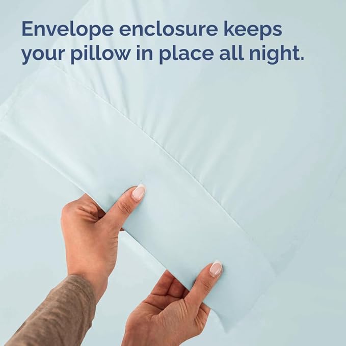 Queen Pillow Cases - 4 Pack - Super Soft Pillowcase Covers - Envelope Enclosure - Hotel Quality Pillow Protectors - Wrinkle Free, Shrink and Stain Resistant - Machine Washable - 20" x 30" (Ice Blue)