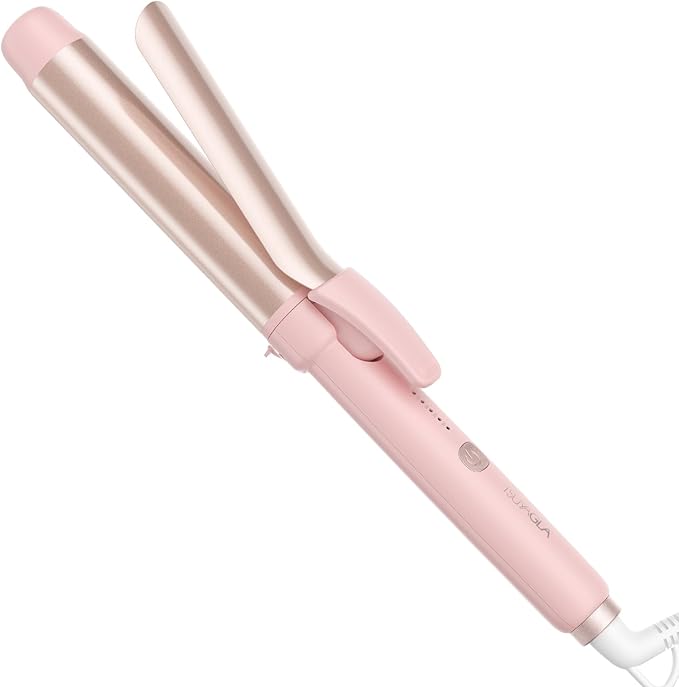 Curling Iron 1.25 Inch, Long Barrel 1 1/4 Inch Hair Curler, 43 Million Ionic Ceramic Curler with 5 Temp up to 430 Degrees, Auto Shut-Off, Dual Voltage