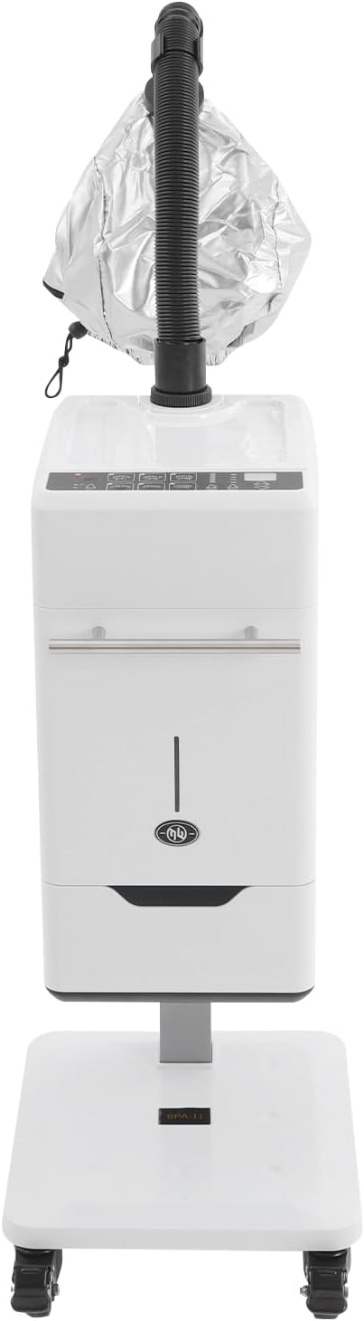 Vertical Nano Hair Steamer Machine, 6 Modes Multifunctional Anion Dyeing Machine with 4 Wheels & 2 Steamed Hats, 500W Hair Color Processor with 33.82 Oz Removable Water Tank for Home, Beauty Salon