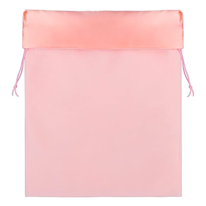 Satin Flannel Storage Bag, Segbeauty 11.8*15.7in Large Velvet Drawstring Pocket Sundries Storage Sack Sports Equipment Bag for Diffuser Hair Dryer Accessory Curling Iron Hair Straightener Clothes Pink