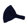 Motique Accessories Navy Wide Cotton Head Band Solid Boho Yoga Style Soft Hairband