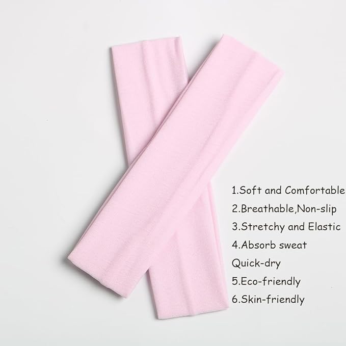 Headbands for Women,12PCS,Soft Stretch Elastic Yoga Sport Headbands