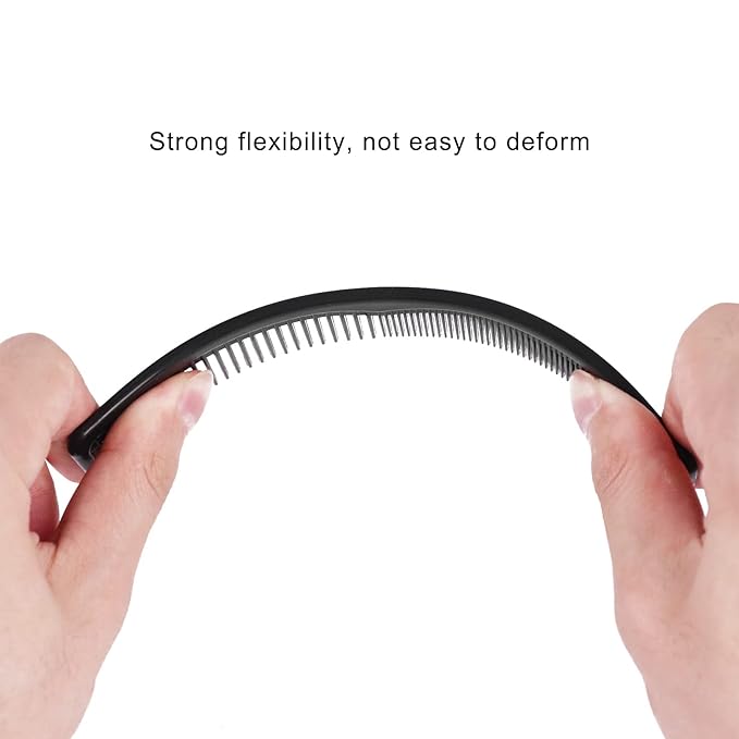 Hair Comb, 50 Pack Disposable Combs Individually Wrapped, Sturdy Double Tooth Hair Pocket Comb, Bulk Combs for Homeless, Charity, Care Pack, Black