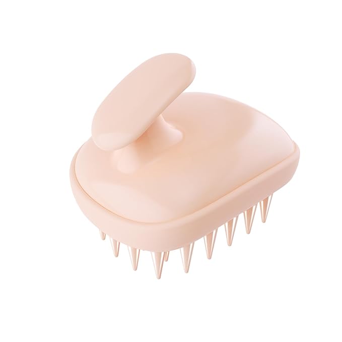 2-in-1 Scalp Massager Shampoo Brush,Scalp Scrubber, Exfoliator Brush for Removing Dandruff & Hair Growth,Detangling Scrubber for Wet or Dry Hair (Peach Fuzz Color)