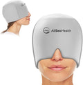 Migraine Relief Cap Ice Head Wrap Headache and Migraine Hat | Headache Relief with Hot/Cold Gel Head Ice Pack with Face and Eye Headache Mask Compress - Grey