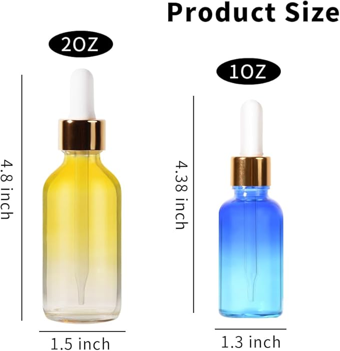 24 Pack, 2oz Glass Dropper Bottle Oil Bottles for Hair, Tincture Bottles with Dropper, Glass Bottle with Dropper