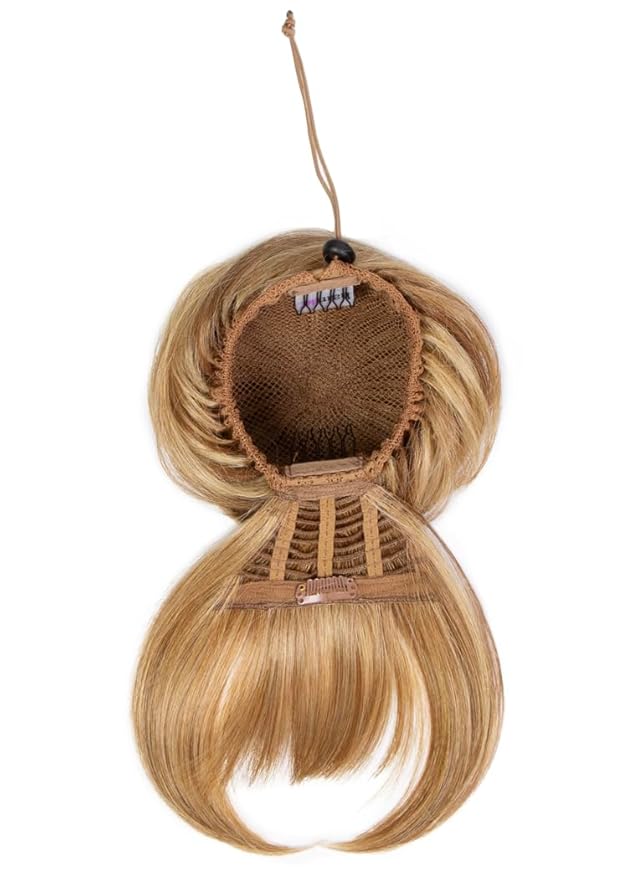 Hairuwear Hairdo Trendy Fringe and Bun Hairpiece With Fashionable Bangs and Side Piece, SS4/10 SS Iced Java