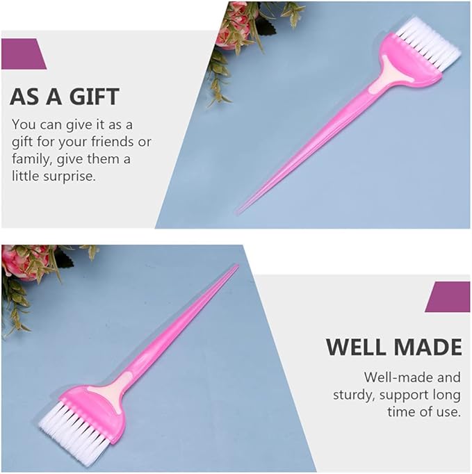 Beaupretty 4PCS Hair Dye Brush Hair Color Brush Hair Tint Highlight Salon Barber Hair Coloring Applicator Kit Pink