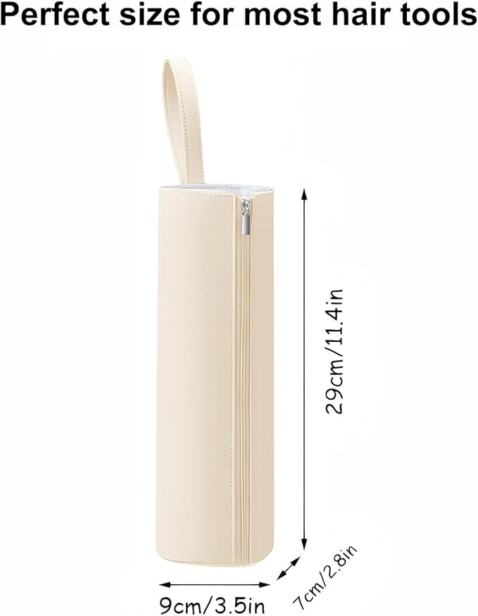 BUBM Hot Iron Holder & Mat, Heat Resistant Hair Tools Travel Bag Portable Organizer Cover Pouch for Curling Irons, Flat Irons, Hair Straightener and Styling (Beige)