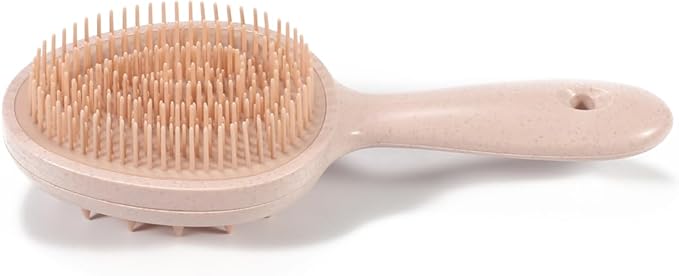 Double Sided Scalp Massager Hair Growth, Shampoo Brush Head Scalp Massager for Hair Growth Scalp Scrubber with Soft Silicone Bristles (Orange)