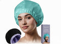 Premium Shower Cap for Women - 1000+ Showers, 100% Waterproof, Double-Sided, Large Shower Cap For Long Hair & Great For Curls (Anti-Frizz Terry Cloth Lining) Turquoise.