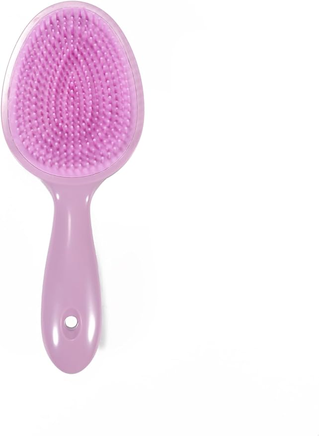 Double Sided Scalp Massager Hair Growth, Shampoo Brush Head Scalp Massager for Hair Growth Scalp Scrubber with Soft Silicone Bristles (Double Purple)