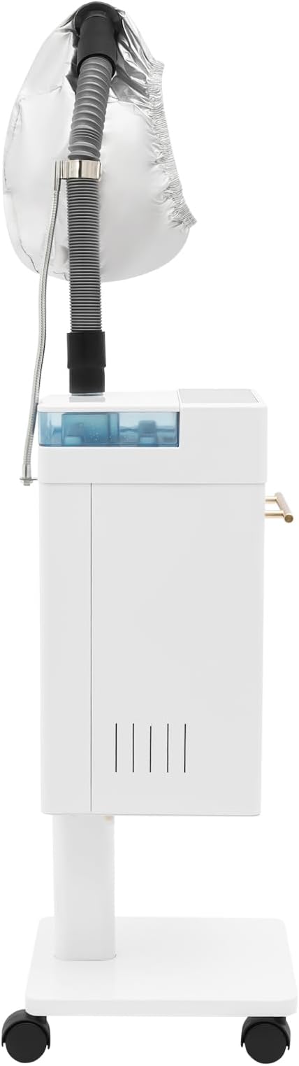 Nano Hair Steamer for Salon Freestanding Ozone Micro Mist Hair Steamer with Steam Cap and Hose Attachment Professional Hair Steaming Machine Color Processor Beauty Salon SPA Scalp Care Equipment