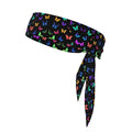 Men's Women Black Colorful Monarch Butterfly Sports Sweatband Multipurpose Novelty Head Ribbon Headdress for Yoga Athletic Spa