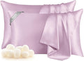 THXSILK Set of 2 100% Mulberry Silk Pillowcase for Hair and Skin Health, Soft Breathable and Smooth Pillowcases with Hidden Zipper, Both Sides Premium Grade 6A+ Silk, Standard 20"x26", Light Purple