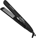 PRITECH Flat Iron Hair Straightener and Curler 2 in 1, Titanium Flat Iron with Negative Ions, Adjustable Temp(248℉-450℉) and Automatic Shut Off (Black)