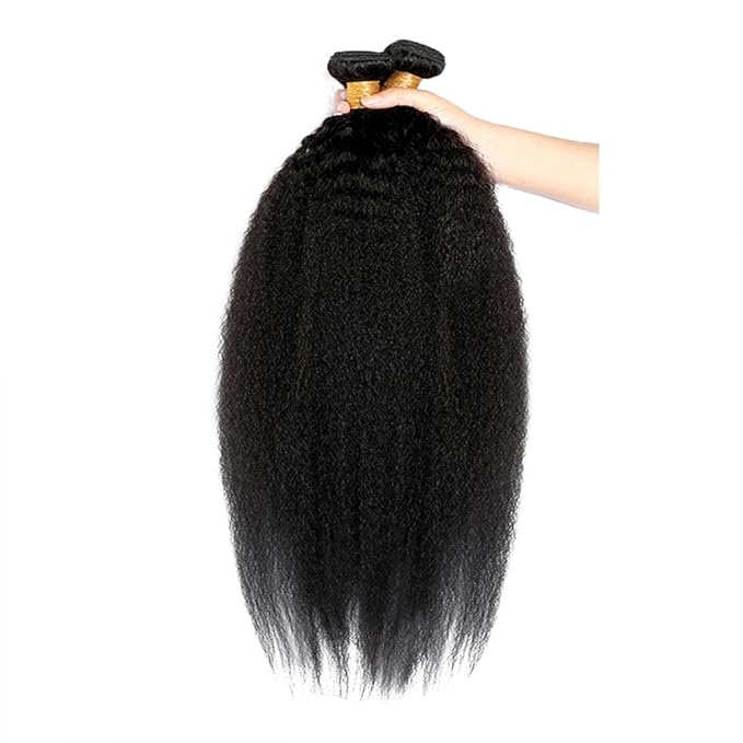 Yaki Straight Bundles Human Hair Color 1B Yaki Bundle Peruvian Virgin Remy Hair Same Length 3 Bundles 26 26 26 Inch Double Weft Natural Black Kinky Straight Bundle Hair Weave