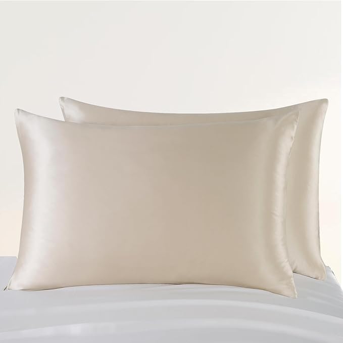 ZIMASILK Upgraded 100% 6A Grade Pure Mulberry Silk Pillowcase for Hair and Skin Silk Pillow Cases with Reinforced Hidden Zipper, More Soft & Durable, Gift Box (Standard 20"x26" Beige)
