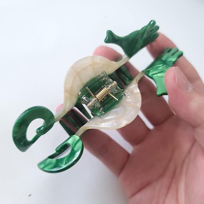 Green Hippocampus Claw Clip,Acetate Hair Clips,Small Claw Clips for Women