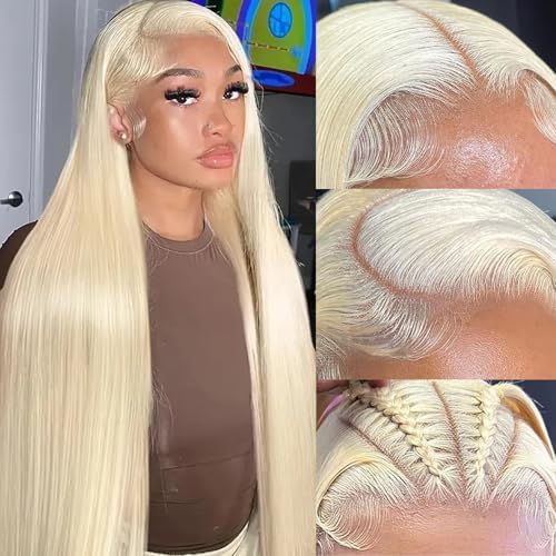 613 13x6 Lace Front Wig 30 Inch Straight 200 Density 613 Wig HD Transparent Lace 613 Wig Blonde Lace Front Wigs Human Hair for Women