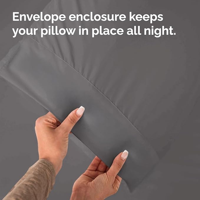 Queen Pillow Cases - 2 Pack - Super Soft Pillowcase Covers - Envelope Enclosure - Hotel Quality Pillow Protectors - Wrinkle Free, Shrink & Stain Resistant - Machine Washable - 20" x 30" (Dark Grey)