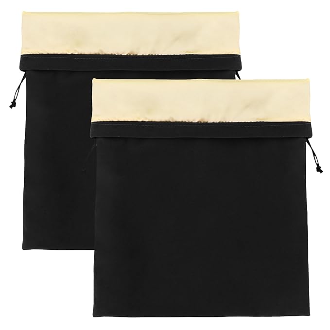 Segbeauty Black Velvet Drawstring Bags with Satin Liner, 2pack 15.7x11.8 Large Hair Dryer and Garment Organizer Bag, 40x30cm Velvet Jewelry Pouches Drawstring Gift Bags Travel Organizer Bag for Blow