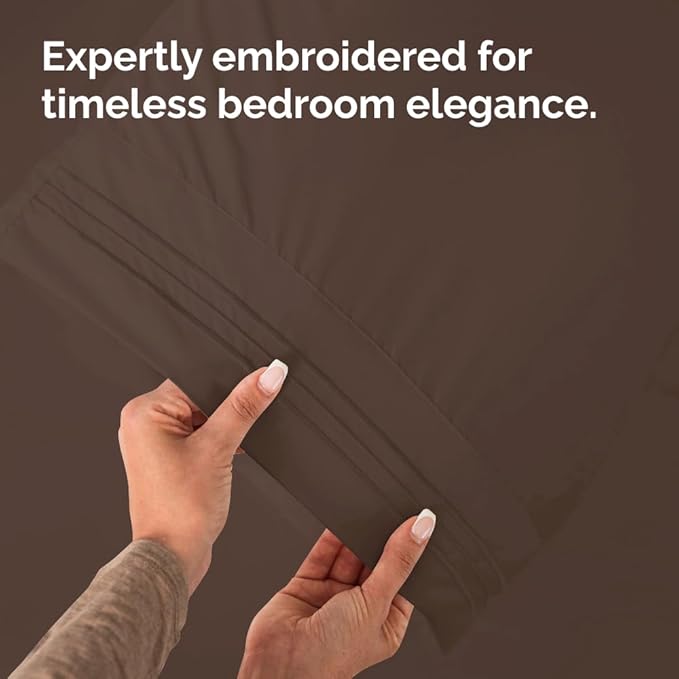 Queen Pillow Cases Set of 4 - Ultra Soft Hotel Quality Pillowcase Covers - Comfy, Cozy & Wrinkle Free - Shrinkage, Stain and Fade Resistant - Machine Washable Pillow Protectors - 4 Piece Set - Brown