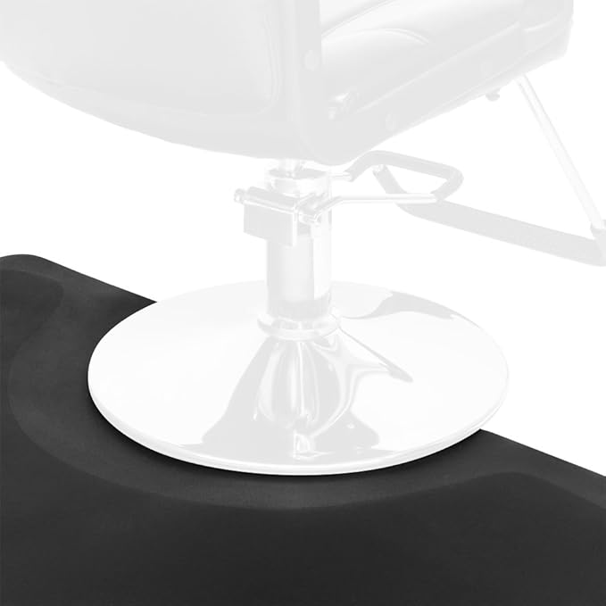 OmySalon 3'x2' Salon Floor Mat for Hair Stylist Anti Fatigue, Barber Standing Mats with Round Cut Out for Hair Styling Chair, Barbershop Spa Hairdressing Equipment