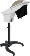 Professional Standing Hair Steamer for Salon & Home, 700W Ozone Steam Therapy with Light Scalp Care, Adjustable Height Hooded Dryer with 7 Light, Auto Shut-Off (White)