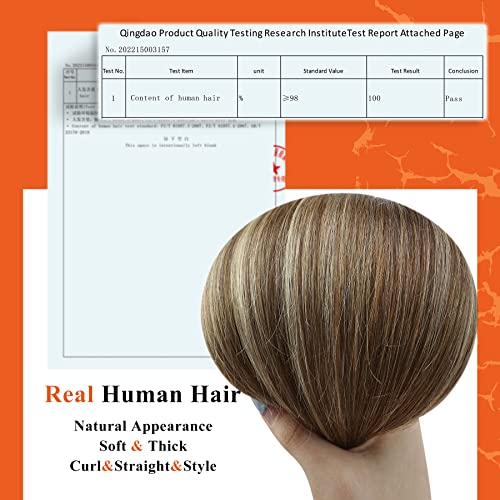Full Shine Human Hair Tape in Extensions 16inch Brown Balayage Hair Extensions Tape in Brown to Blonde Ombre Highlights Human Extensions Glam Seamless 20Pcs 50Grams