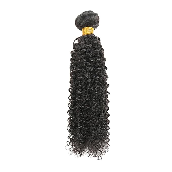 Bundles Human Hair Color 1B Kinky Curly Bundles Niegmeag Brazilian Virgin Remy Hair Single Bundle 22 Inch Double Weft Soft and Silky Natural Black Curly Bundle Hair Weave