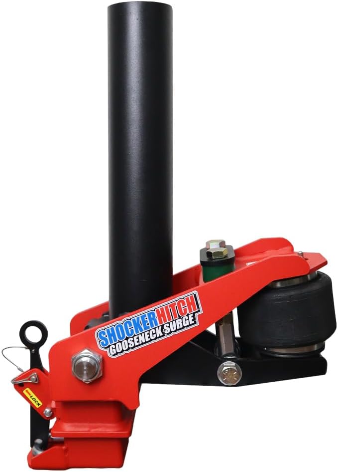 Shocker 30K Gooseneck Surge Air Hitch & Shift Lock Coupler for 2-5/16" Ball, 4" Round Blank No Pin