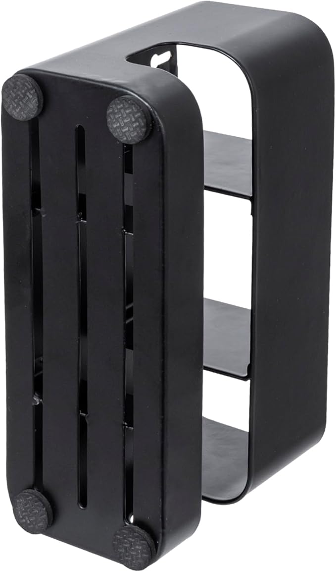MyGift Hair Tools Organizer with 3 Slots, Black Metal Curling Iron Holder, Wall Mounted Salon Hot Tools Organizer, Blow Dryer, Straightener and Hair Brush Holder