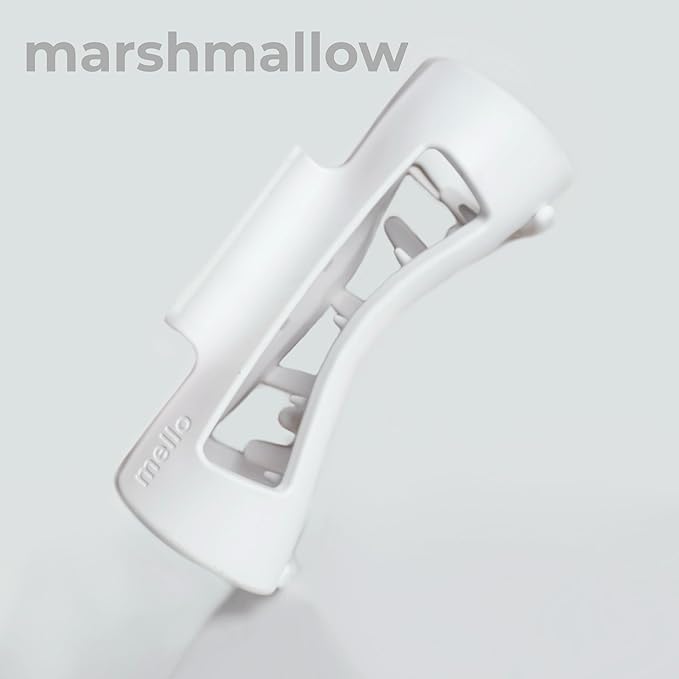 The Original Mello Hair Claw Clip Squishy Claw Clip Made in Korea Patent Pending 30021976 (Pink, Red, Blue, Black, Brown, White, 6 Pack Medium)