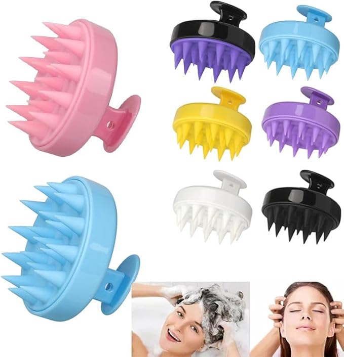Silicone Scalp Massager for Hair Growth – Shampoo Brush for Shower, Dandruff & Dry Scalp Relief – Soft Silicone Hair Scrubber Lake-Blue