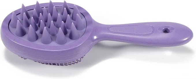 Double Sided Scalp Massager Hair Growth, Shampoo Brush Head Scalp Massager for Hair Growth Scalp Scrubber with Soft Silicone Bristles (Purple)