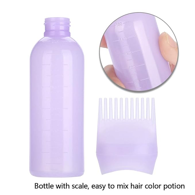 Yinhing Hair Dyeing Bottle, Hair Color Applicator Bottle, 3 Colors Hair Dyeing Bottle Brush Shampoo Hair Color Oil Comb Applicator Tool for Salon Home Supplies (Blue)