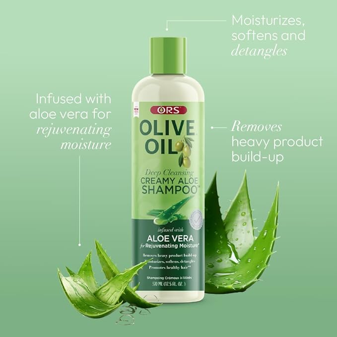 ORS Olive Oil Moisture Restore Creamy Aloe Shampoo Infused with Aleo Vera 12.5 Ounce (Pack of 4)
