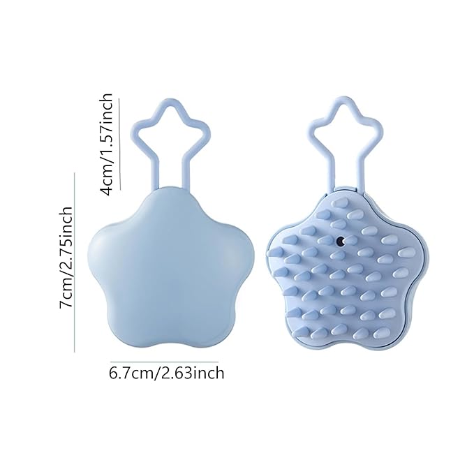 Silicone Scalp Massage Hair Washing Brush Wet and Dry Shampoo Brush Body Scrubber Bath Head Massage Brush