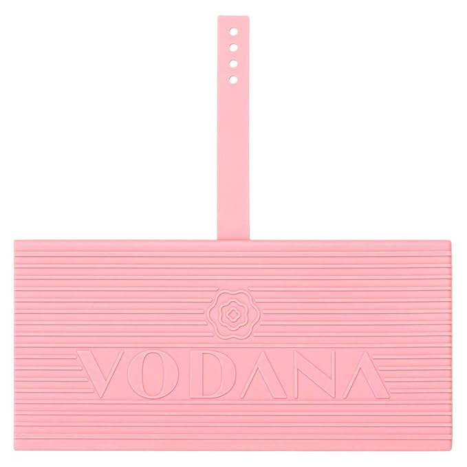 VODANA Multipurpose Silicone Pad - Heat-Resistant Rest & Travel Pouch for Hair Styling Irons, Includes Cord Organizer, 10x5 Inch (Pink)