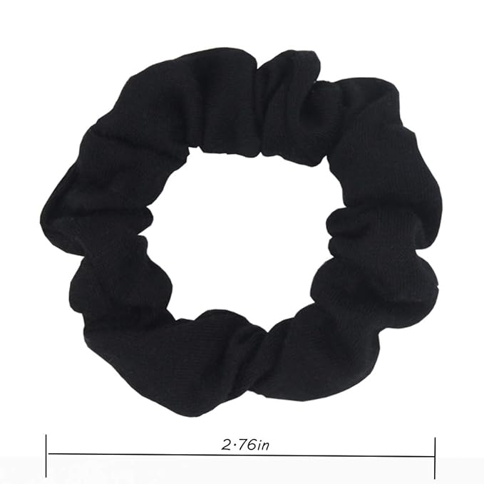 12pcs Cotton Hair Scrunchies Single Jersey Solid Color Ponytail Holders Elastic Hair Ties for Women Accessories (Camel)