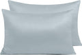 NTBAY Zippered Satin Pillow Cases for Hair and Skin, Luxury Queen Hidden Zipper Pillowcases Set of 2, 20x30 Inches, Grey