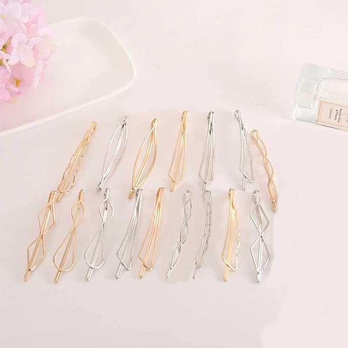 WHITEBRIDGE 16pcs Gold And Silver Bobby Pins For Women Girls