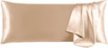 THXSILK Set of 2 100% Mulberry Silk Pillowcase for Hair and Skin Health, Soft Breathable and Smooth Pillowcases with Hidden Zipper, Both Sides Premium Grade 6A+ Silk, Body Size 20"x54", Beige