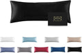 Mulberry Silk Pillowcase for Hair and Skin,Cooling Silk Pillow Case with Hidden Zipper,Allergen Proof Dual Sides Soft Breathable Smooth Silk Pillow Cover for Women (Black, Body)