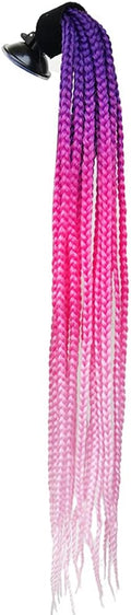 Helmet Pigtails Gradient Ramp Helmet Braids Ponytail Helmet Hair with Suction Cup for Motor Bike 1PCS 24inch (Helmet not Included)