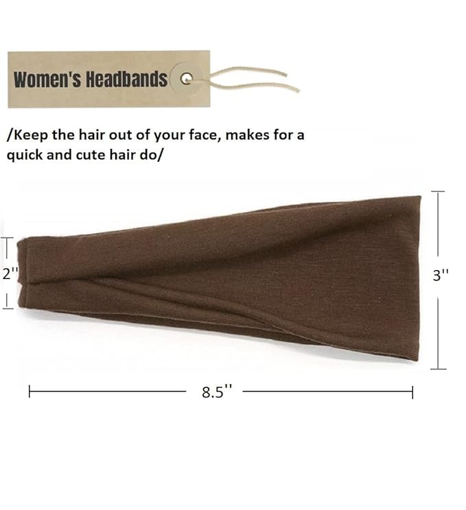 AKTVSHOW Headbands for Short Hair - Elastic Non-Slip Workout Sports Yoga Head Bands, Wide Thick Sweat Hair Wraps for Girls, 12 Pack