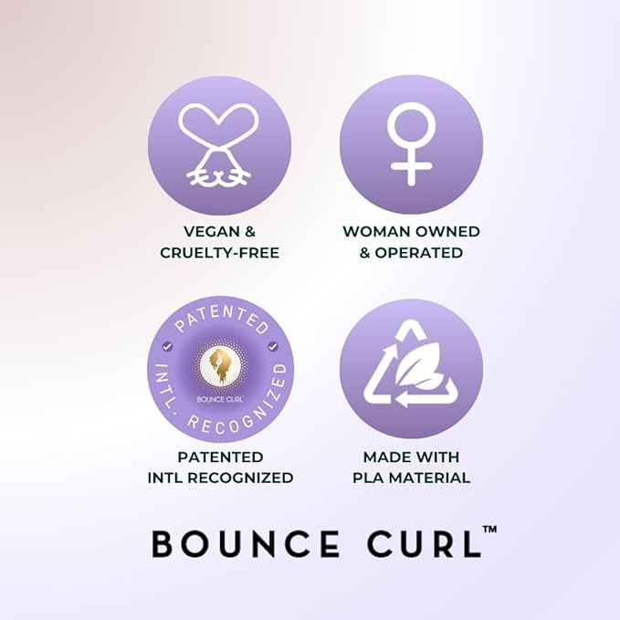 Bounce Curl Volume EdgeLift Brush, 5-in-1 Tool for Volumized Waves, Curls & Coils - Purple