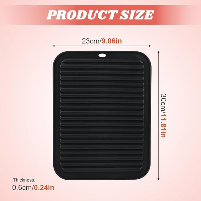 Heat Resistant Silicone Mat for Hair Tools: Curling Iron, Flat Iron, Hair Straightener - Portable Hair Styling Pad Cover(Black)